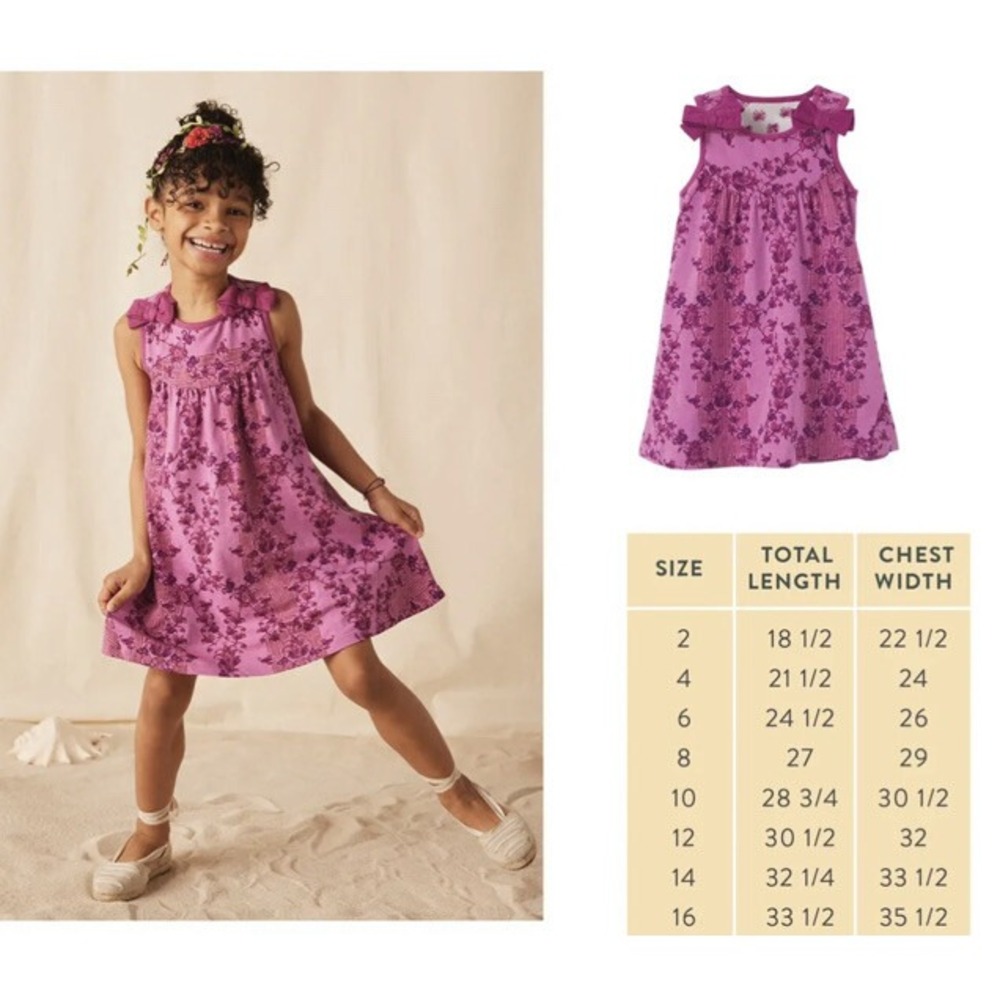 Matilda Jane Girls Clearwater Sleeveless Purple Fuchsia Dress Size 4 New